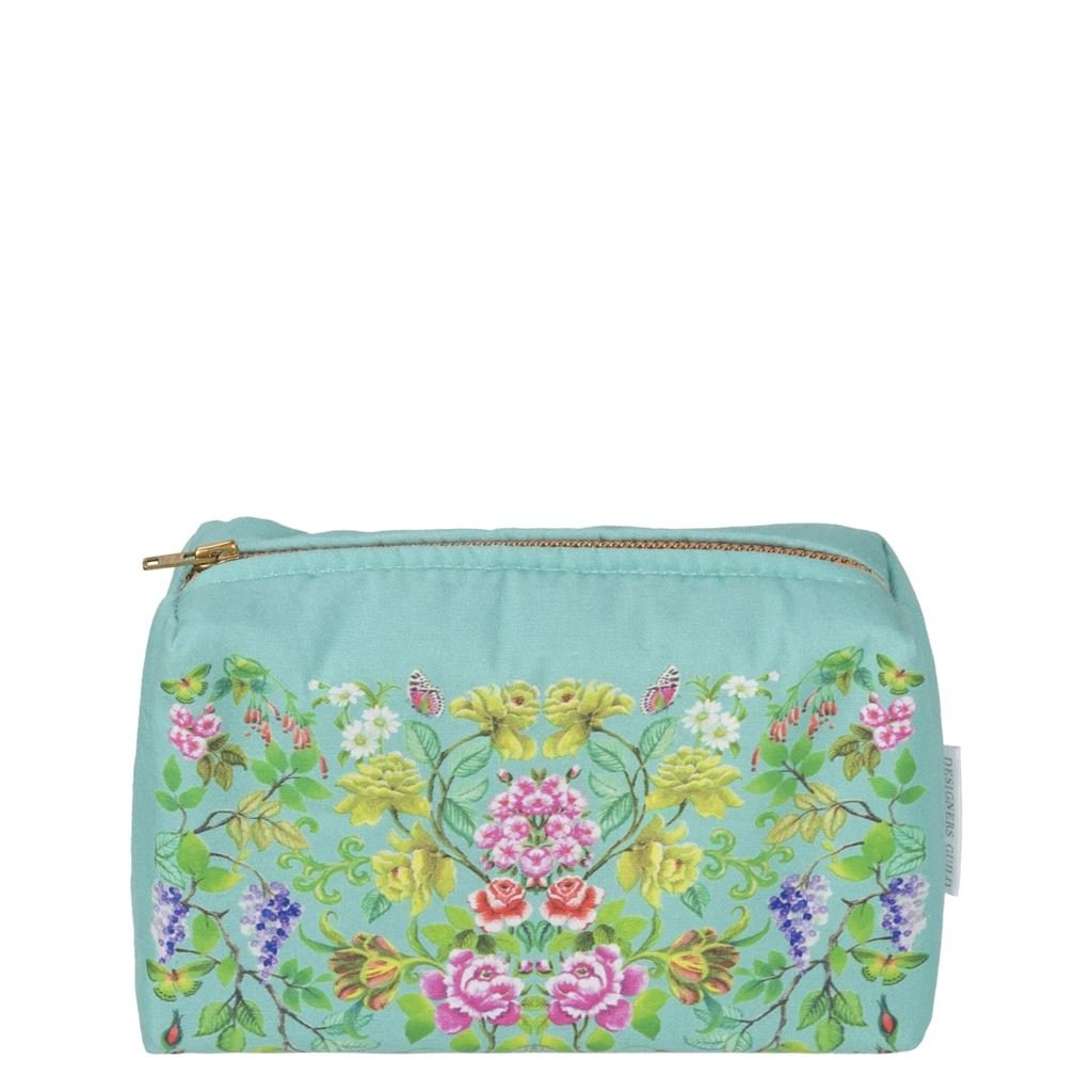 Designers Guild Eleonora Aqua Small Toiletry Bag at Fig Linens and Home - 14