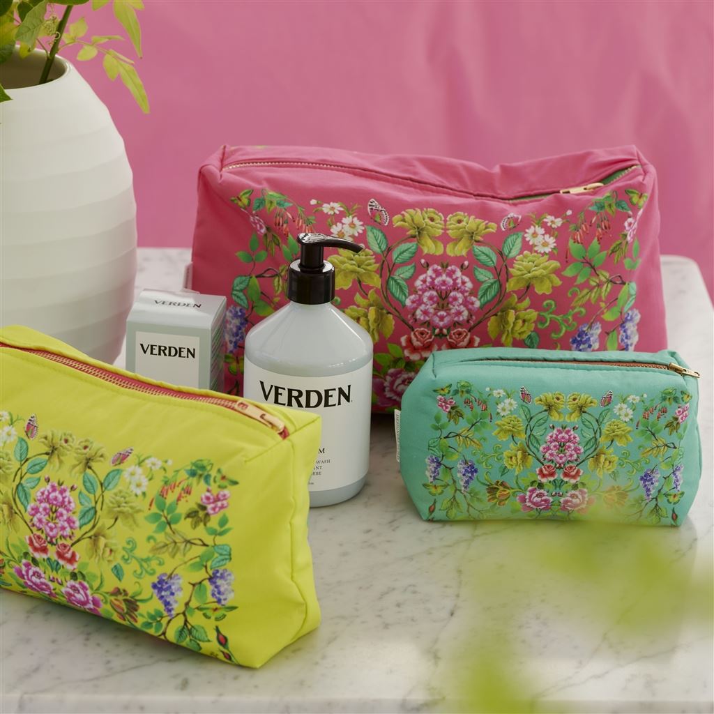 Designers Guild Eleonora Aqua Small Toiletry Bag at Fig Linens and Home - 15
