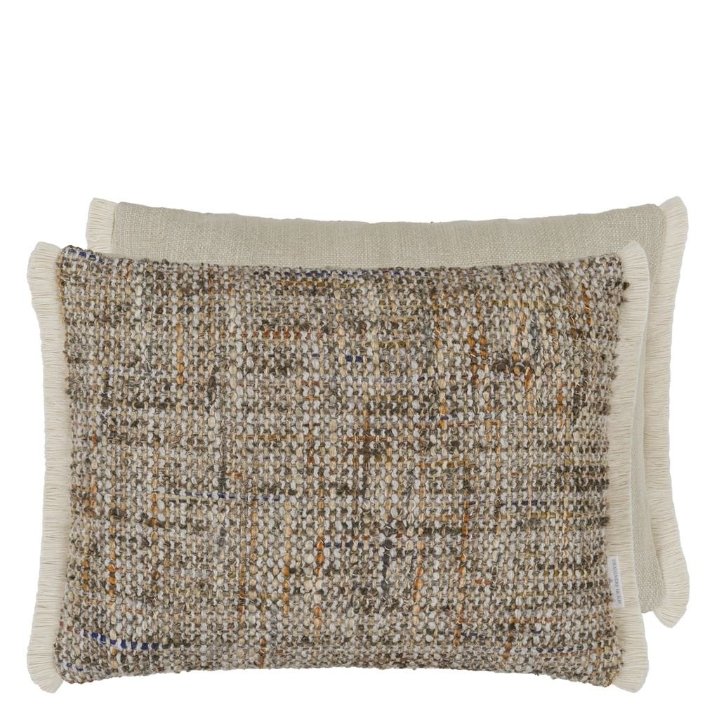 Designers Guild Pradelles Zinc Textured Weave Cushion at Fig Linens and Home - 4