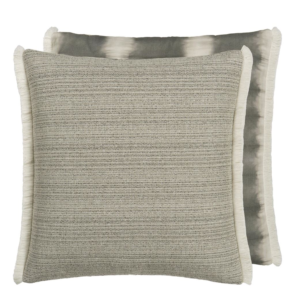 Designers Guild Grayton Graphite Outdoor Decorative Pillow at Fig Linens and Home - 159