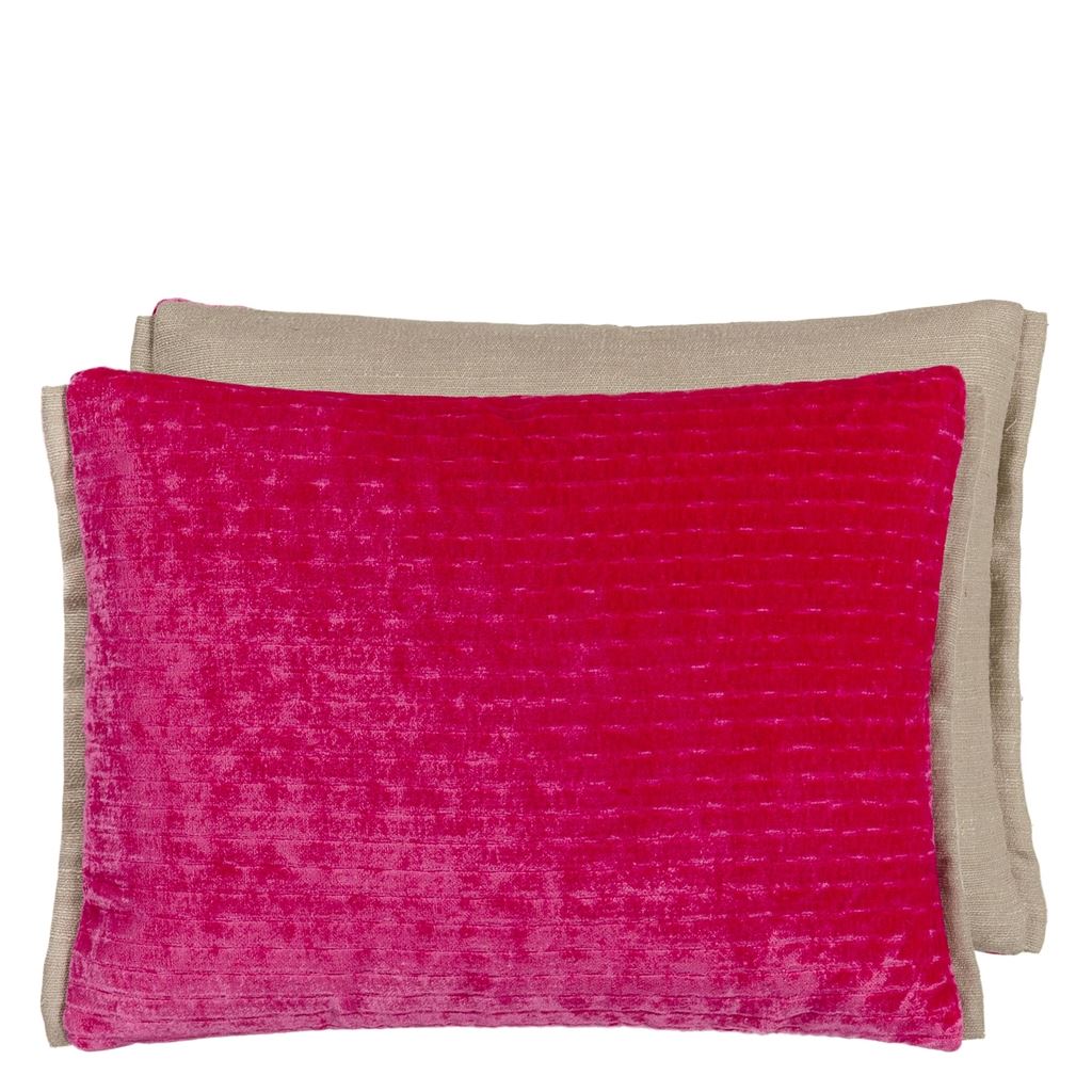 Designers Guild Mazarin Fuchsia Velvet Decorative Pillow at Fig Linens and Home - 58