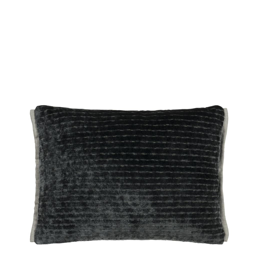 Designers Guild Mazarin Graphite Velvet Decorative Pillow at Fig Linens and Home - 150