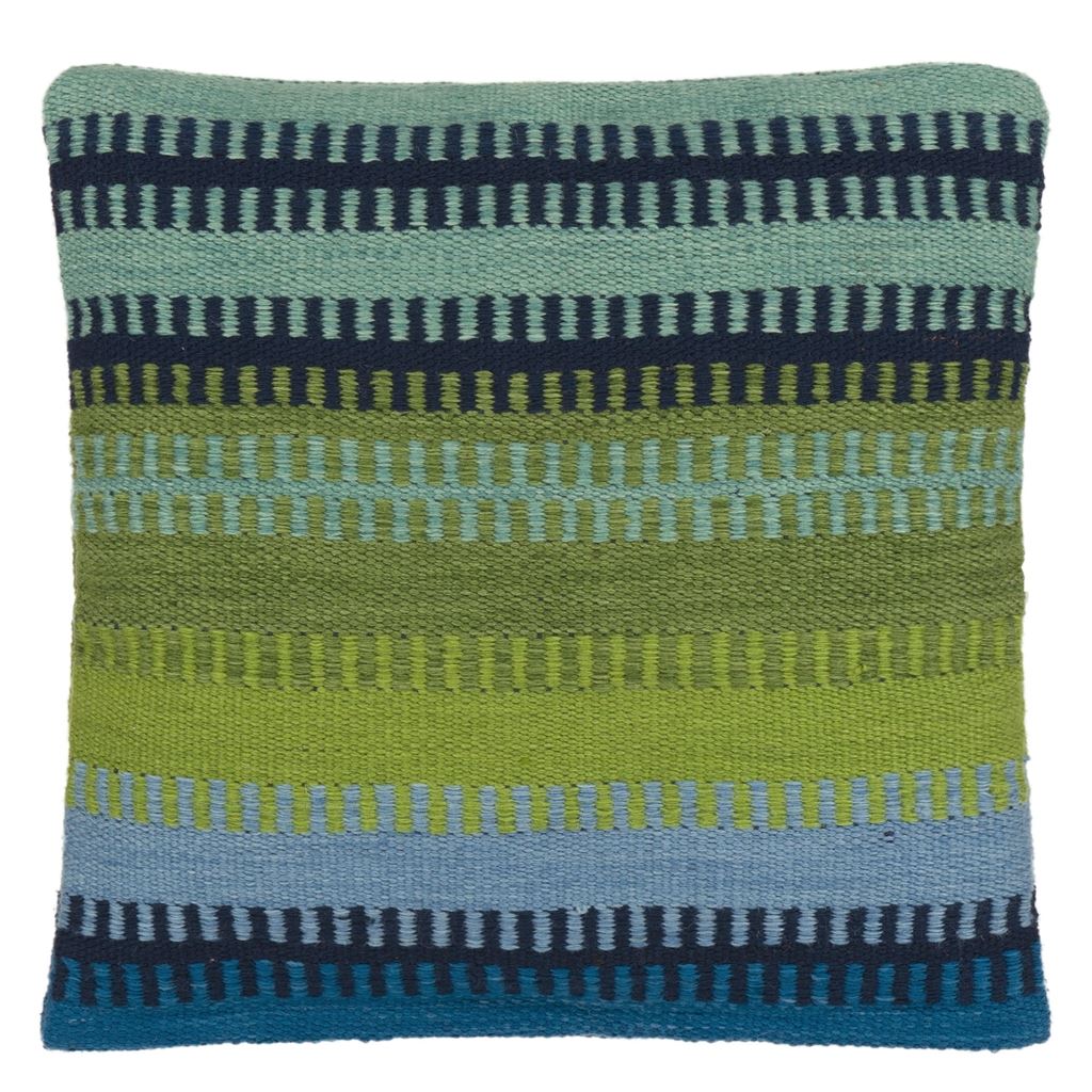 Designers Guild Muturi Cobalt Outdoor Decorative Pillow at Fig Linens and Home - 130