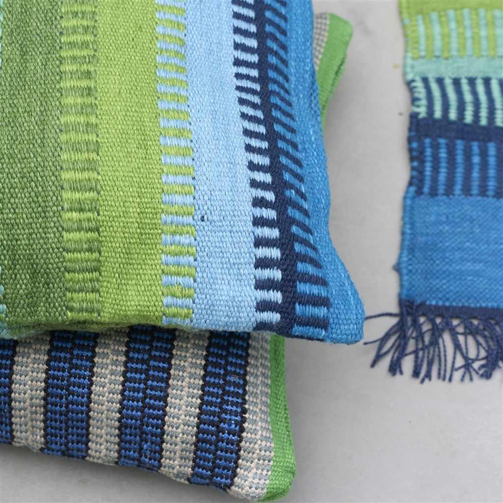 Designers Guild Muturi Cobalt Outdoor Decorative Pillow at Fig Linens and Home - 126