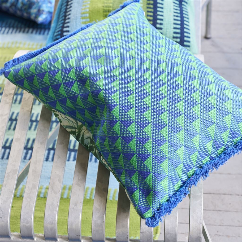 Designers Guild Tarakan Emerald Outdoor Decorative Pillow at Fig Linens and Home - 86