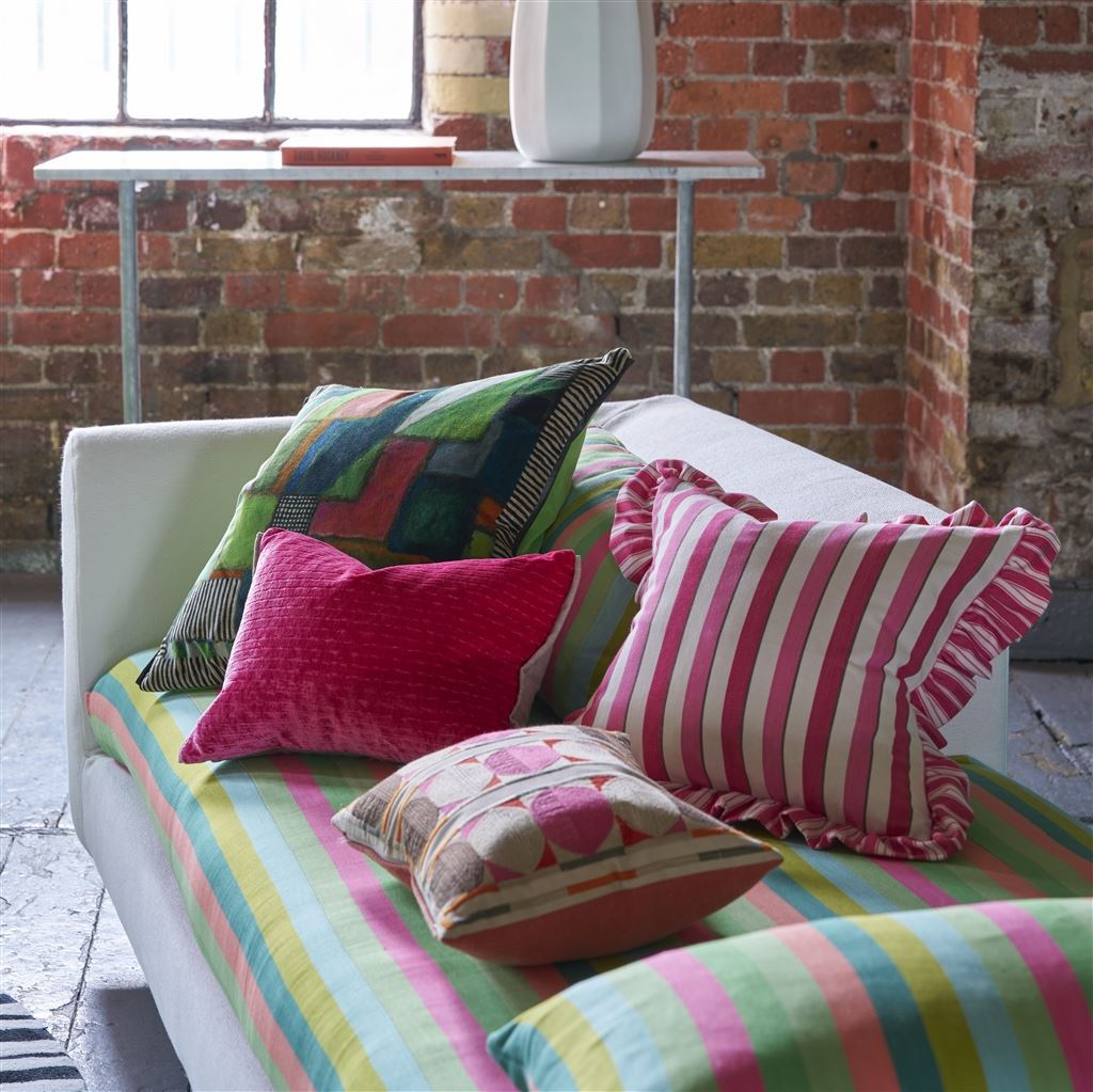 Designers Guild Mazarin Fuchsia Velvet Decorative Pillow at Fig Linens and Home - 59