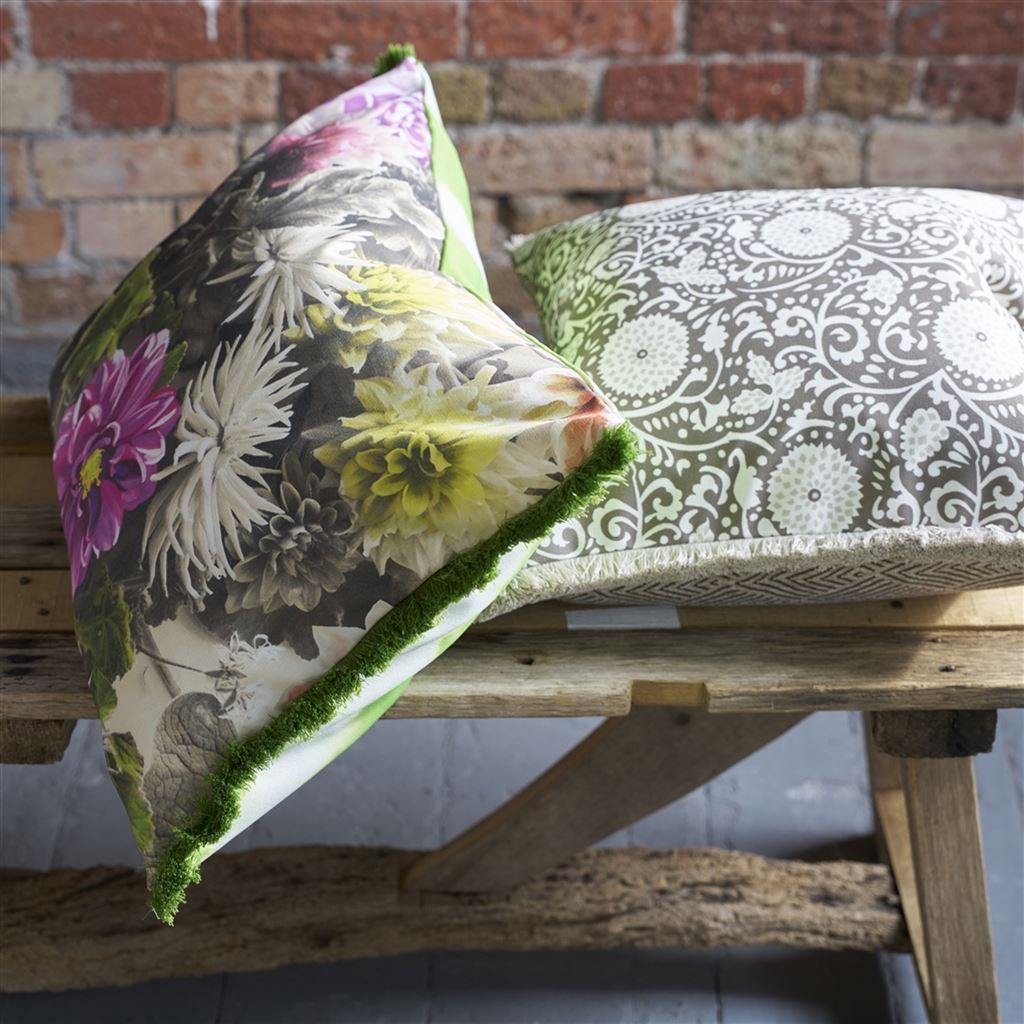Designers Guild Mariedal Peony Outdoor Decorative Pillow at Fig Linens and Home - 78