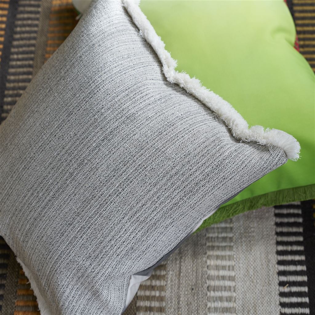 Designers Guild Grayton Graphite Outdoor Decorative Pillow at Fig Linens and Home - 160
