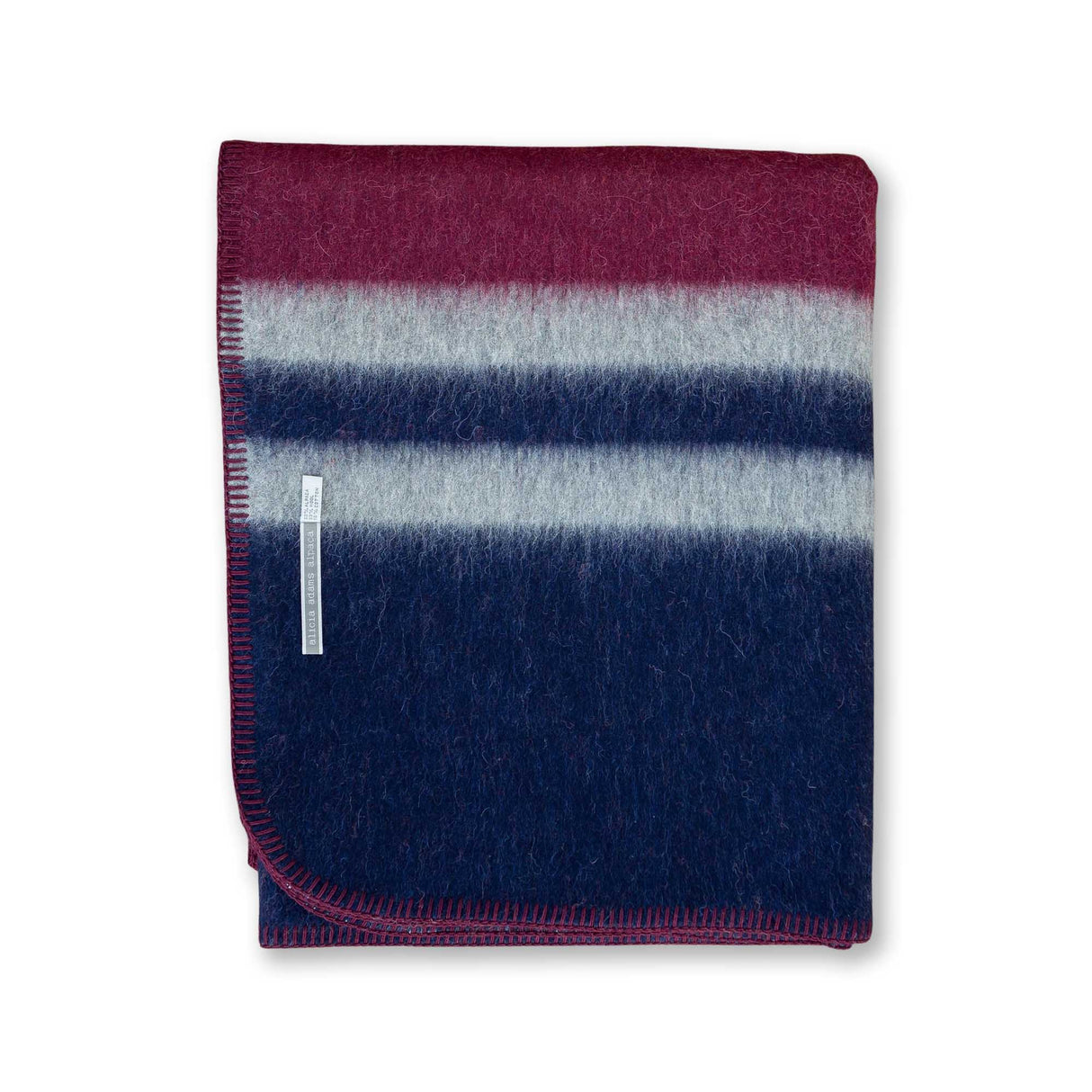 Field Throw Blanket in Bordeaux / Navy / Light Grey | Alicia Adams Alpaca at Fig Linens and Home
