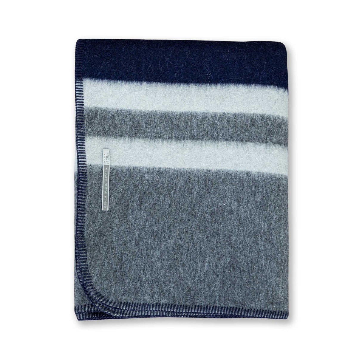 Field Throw Blanket in Navy / Dark Grey / Ivory | Alicia Adams Alpaca at Fig Linens and Home