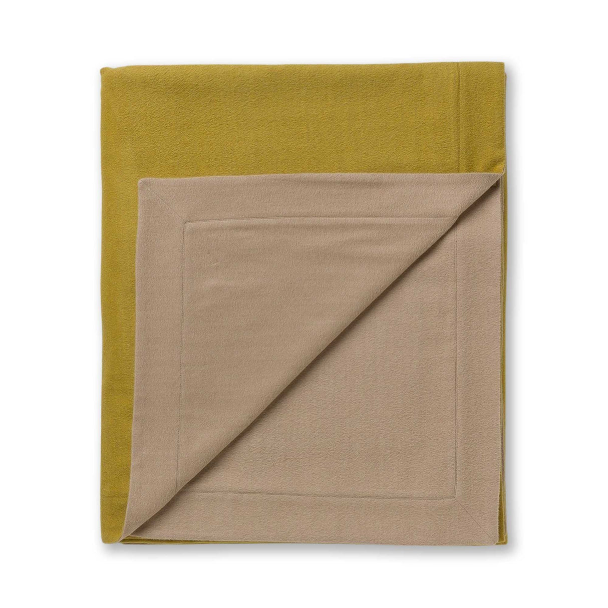 Alicia Adams Alpaca Hudson Bed Blanket at Fig Linens and Home in French Yellow and Beige