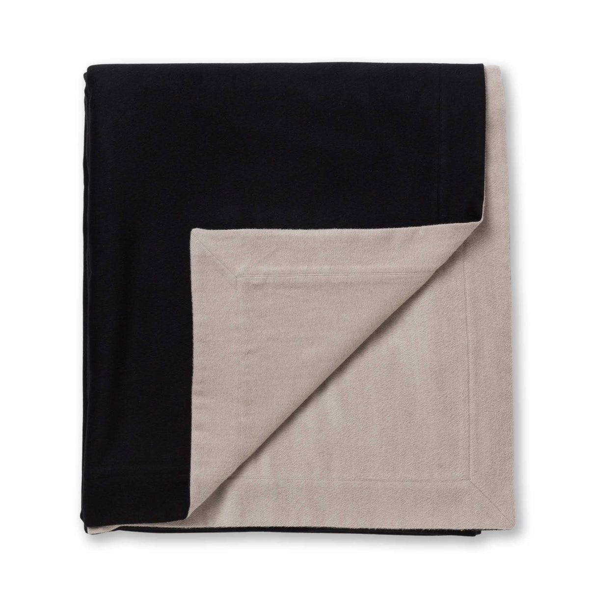 Alicia Adams Alpaca Hudson Bed Blanket at Fig Linens and Home in Black and Light Taupe