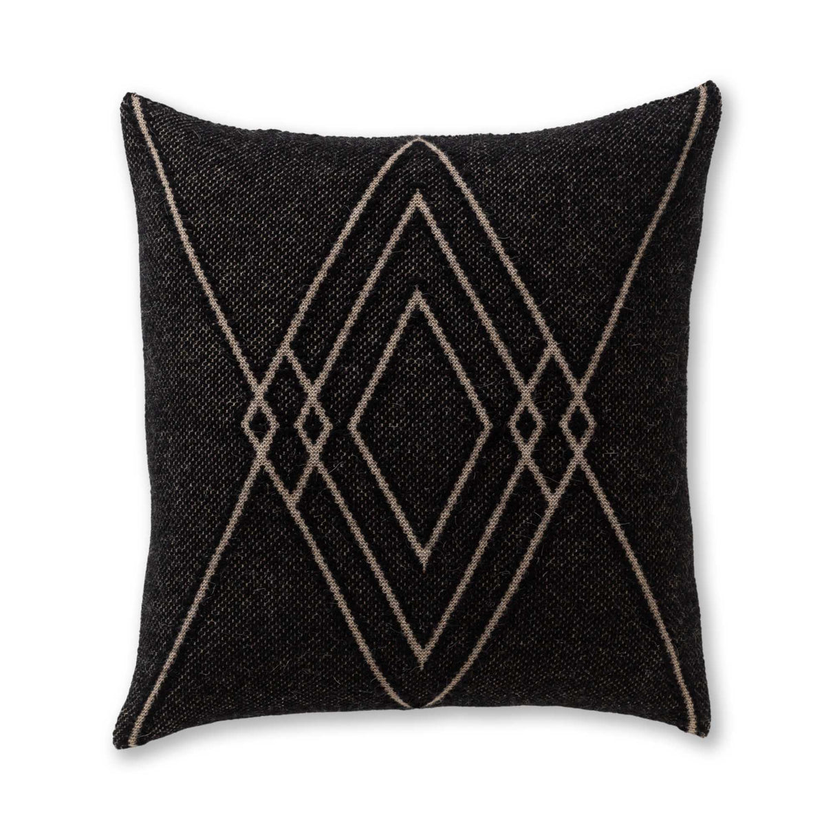 Mystic Square Pillow in Black / Light Taupe | Alicia Adams Alpaca at Fig Linens and Home