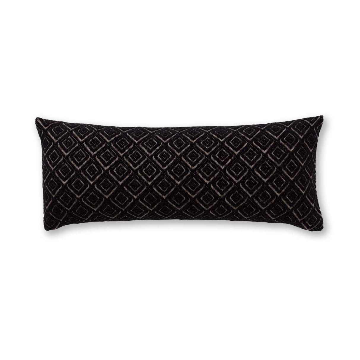 Mystic Long Lumbar Pillow in Light Taupe / Black | Alicia Adams Alpaca at Fig Linens and Home
