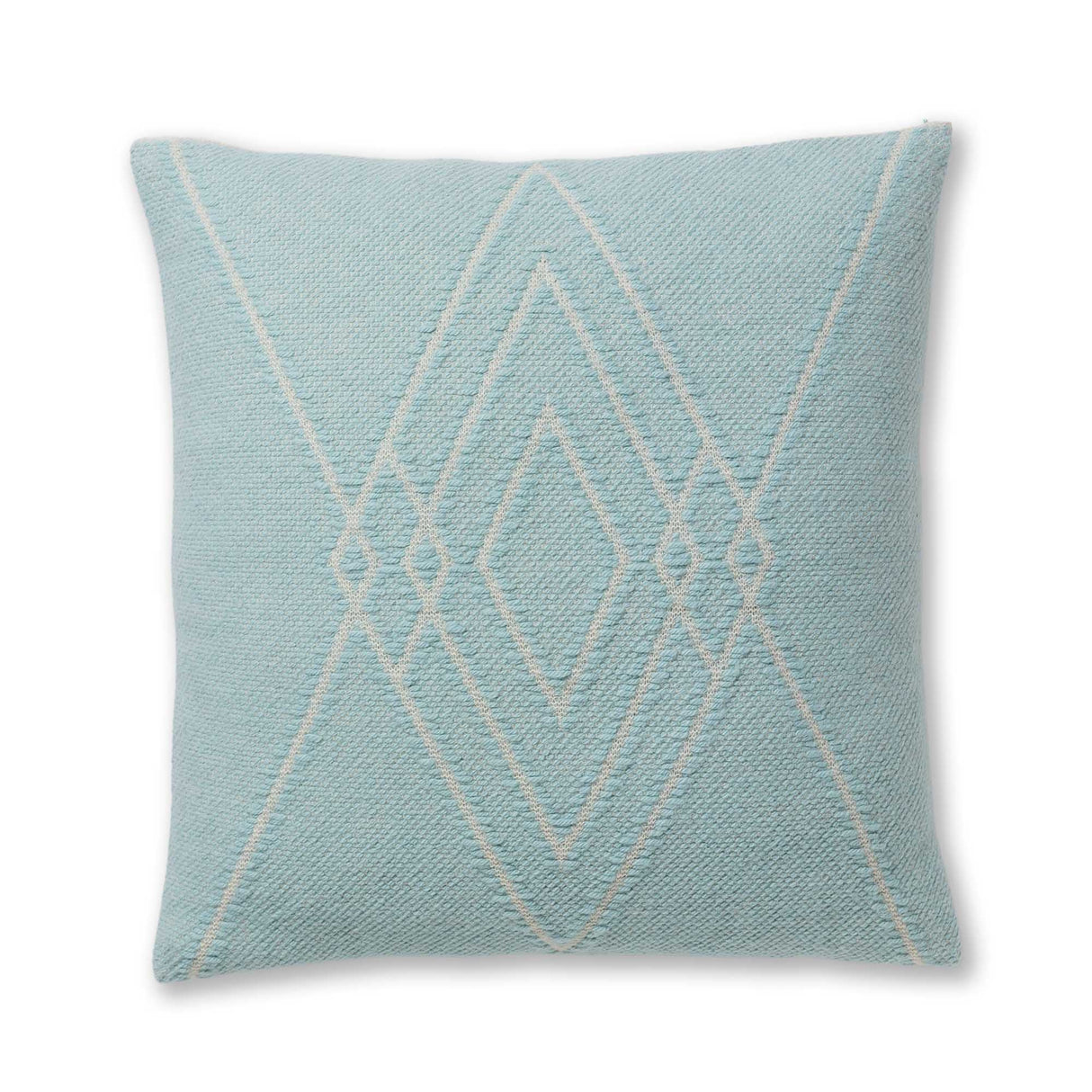 Mystic Square Pillow in Aqua / Ivory | Alicia Adams Alpaca at Fig Linens and Home