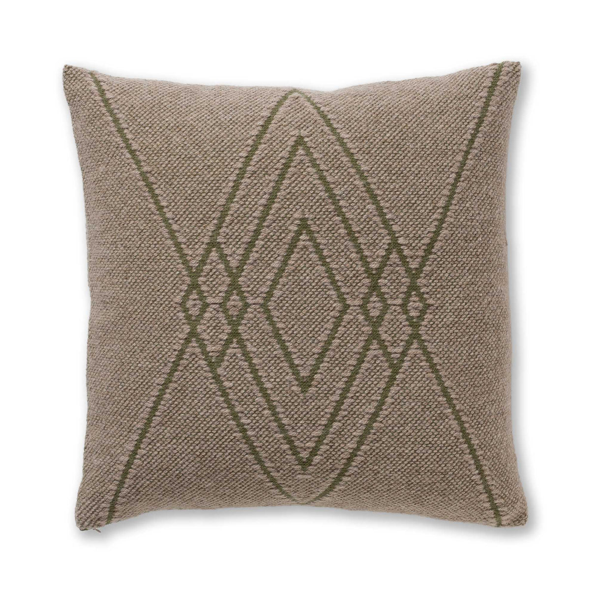 Mystic Square Pillow in Light Taupe / Hunter | Alicia Adams Alpaca at Fig Linens and Home