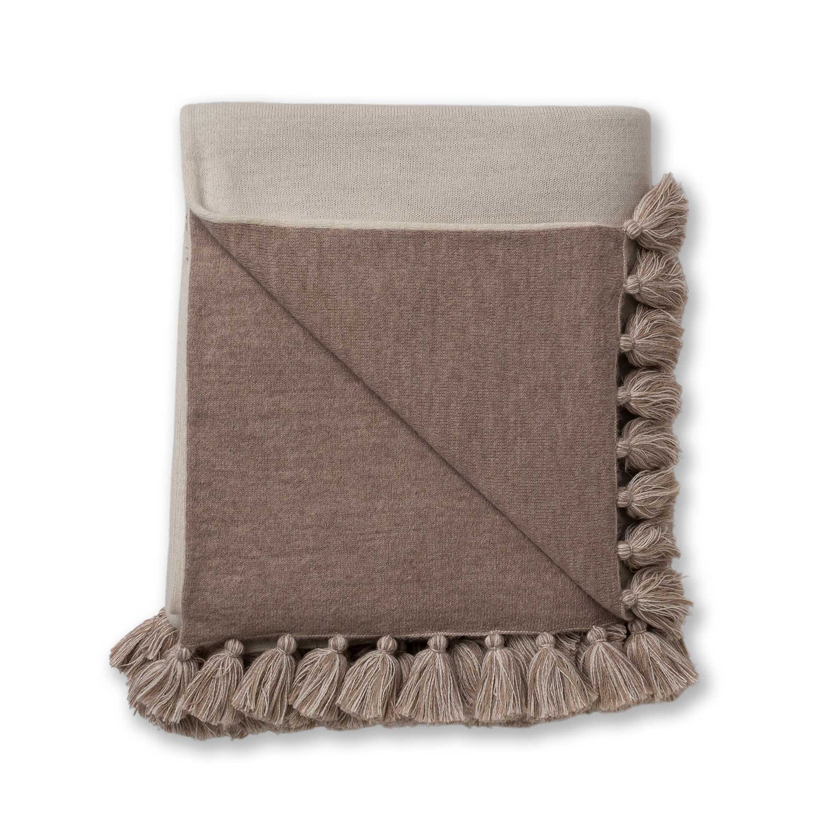 Alicia Adams Alpaca Sydney Blanket in Light Taupe and Ivory | Fig Linens and Home