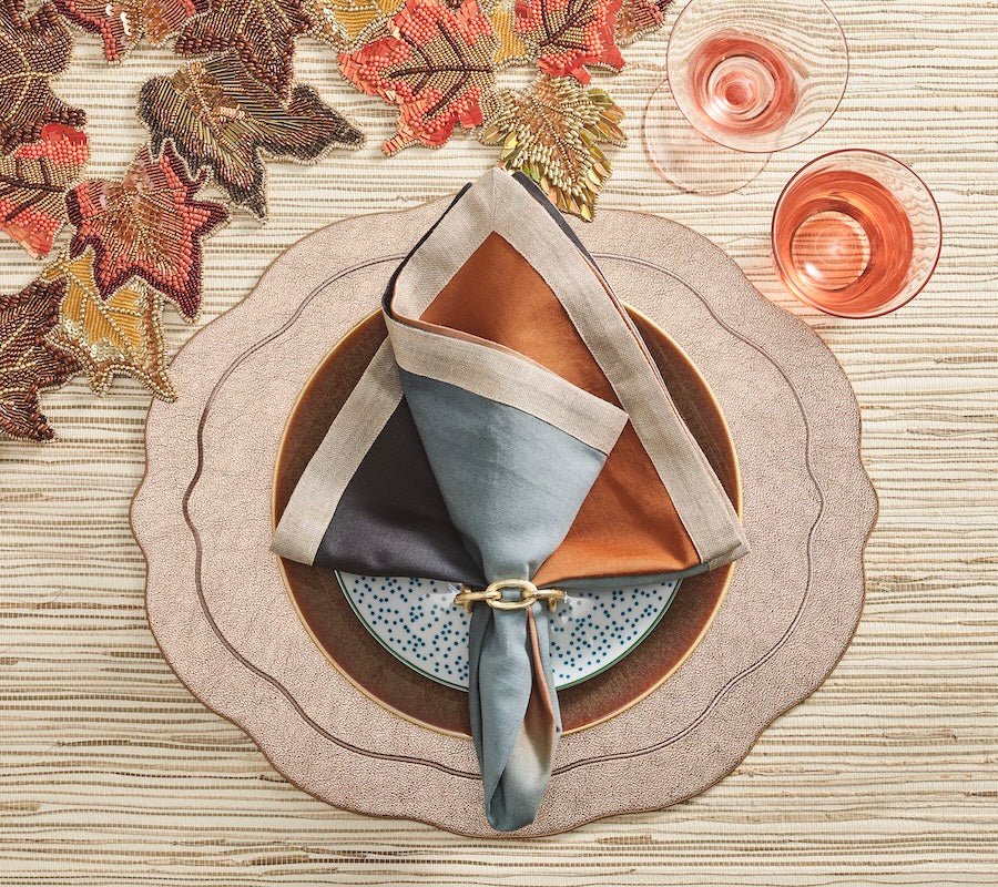 Kim Seybert Chain Link Napkin Ring in Gold Set of 4 by Kim Seybert - GOLD 2.5"L x 0.75"W x 2.5"H Napkin Ring - Set of 4 at FIG LINENS AND HOME - 2