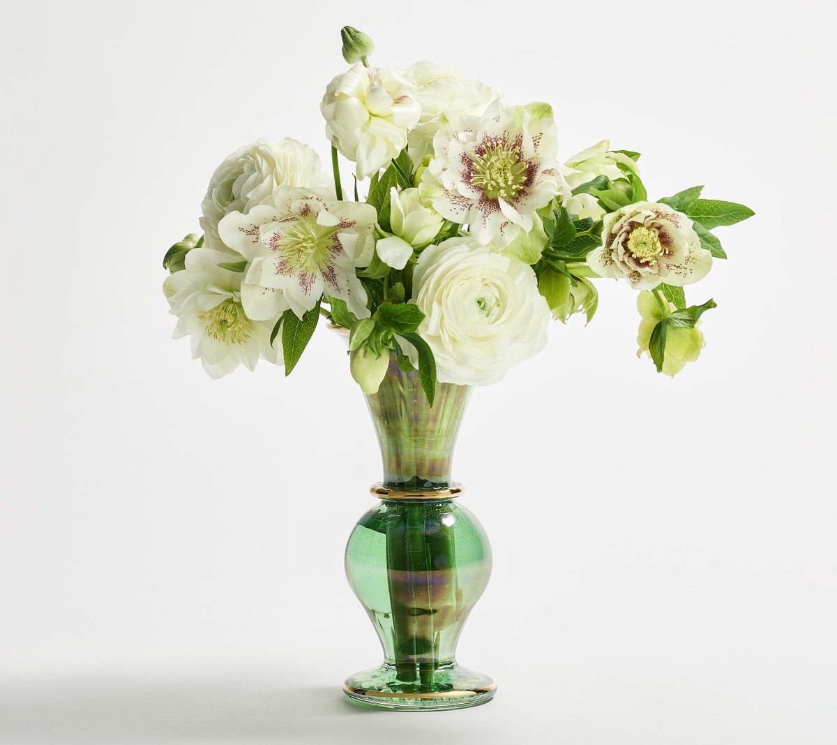 Kim Seybert Trumpet Bud Vase in Green by Kim Seybert - GREEN 3.4" L x 3.4" W x 7" H at FIG LINENS AND HOME - 2