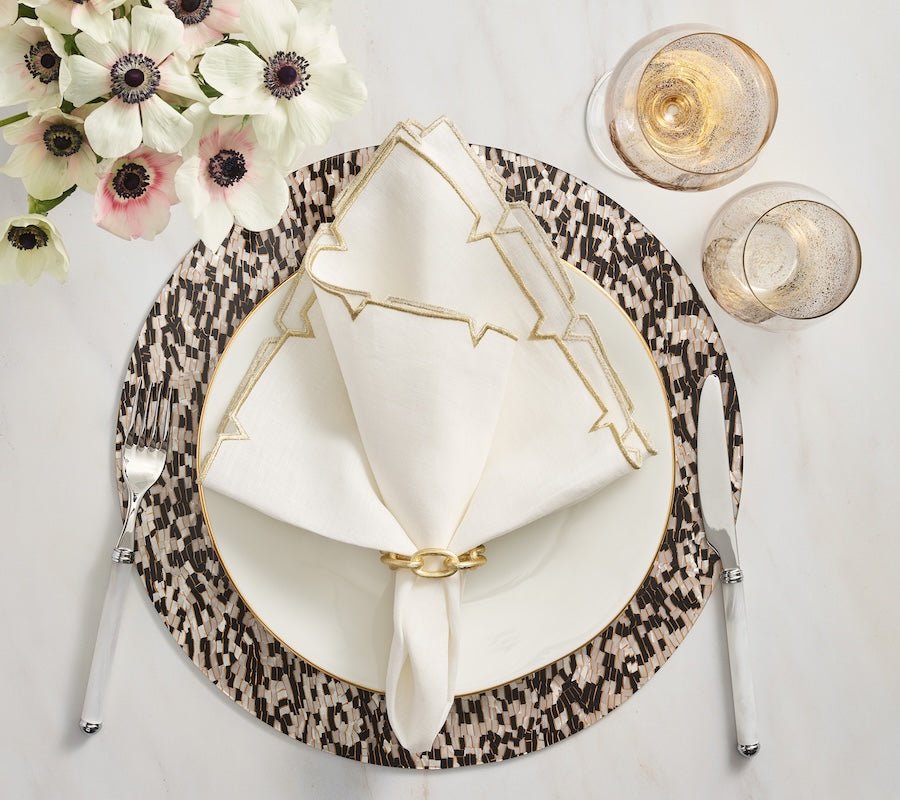 Kim Seybert Chain Link Napkin Ring in Gold Set of 4 by Kim Seybert - GOLD 2.5"L x 0.75"W x 2.5"H Napkin Ring - Set of 4 at FIG LINENS AND HOME - 12