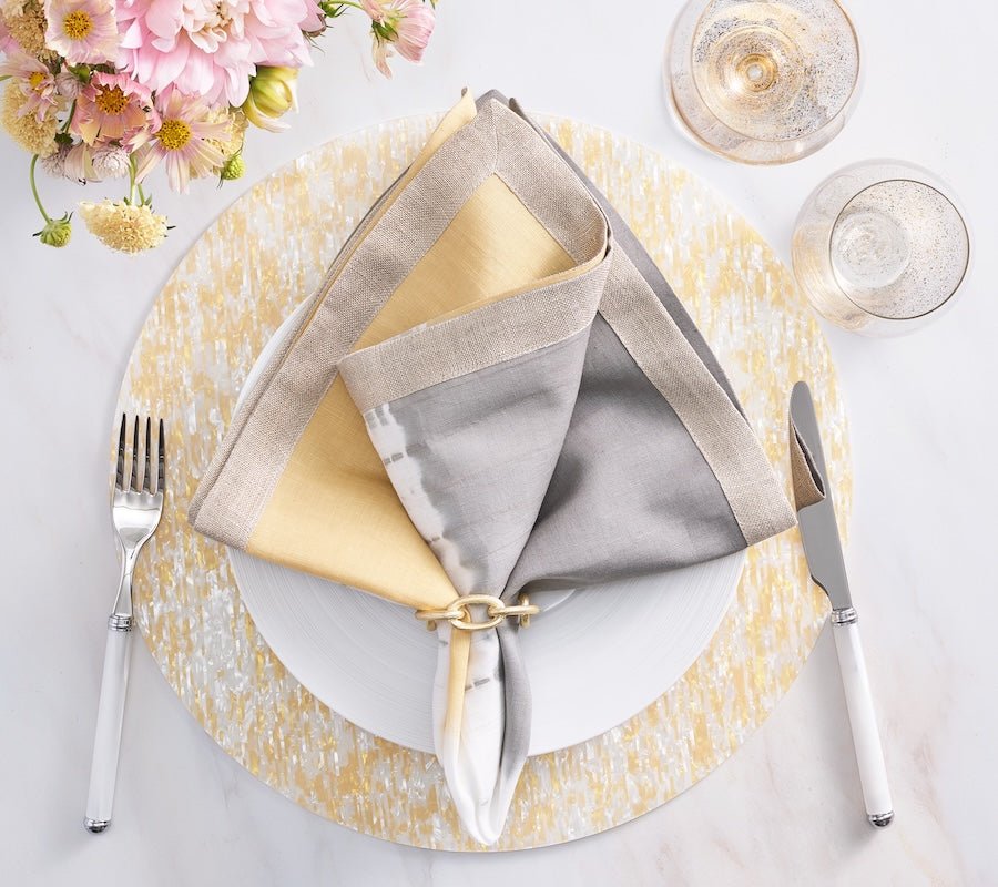 Kim Seybert Chain Link Napkin Ring in Gold Set of 4 by Kim Seybert - GOLD 2.5"L x 0.75"W x 2.5"H Napkin Ring - Set of 4 at FIG LINENS AND HOME - 3