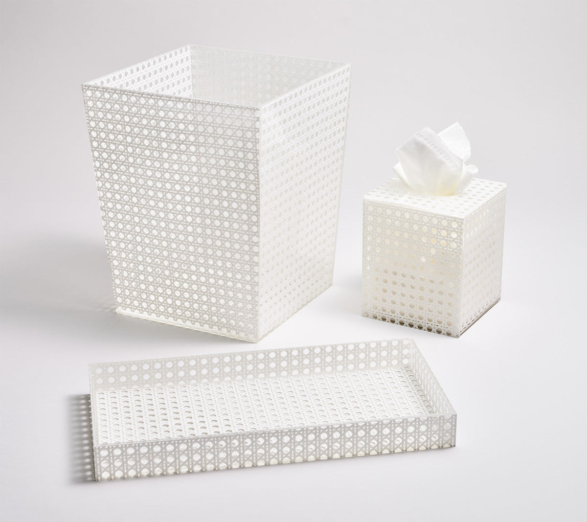 Reed White Vanity Tray Detail 2 | Kim Seybert at Fig Linens and Home