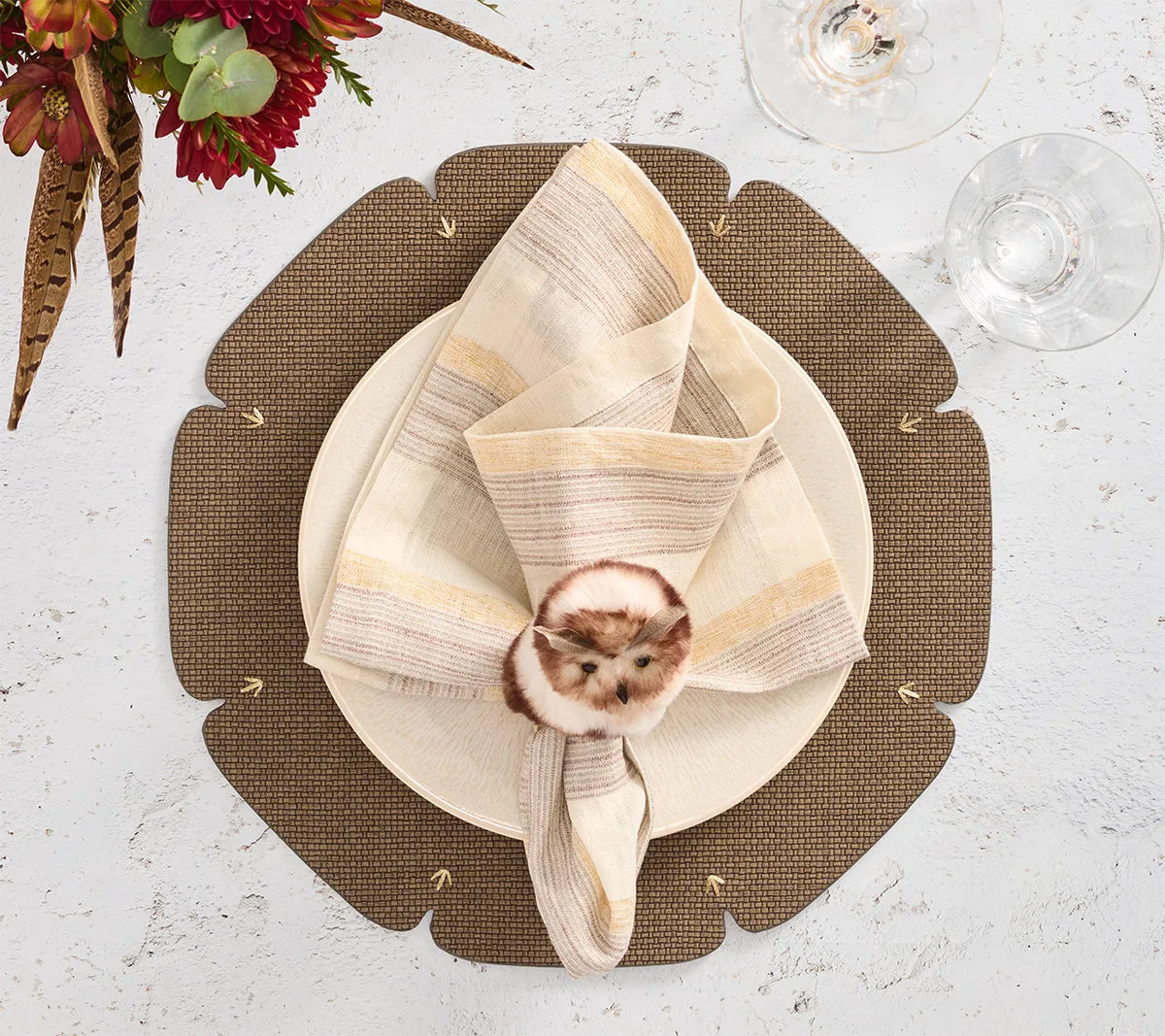 Divot Umber Placemat Detail 3 | Kim Seybert at Fig Linens and Home