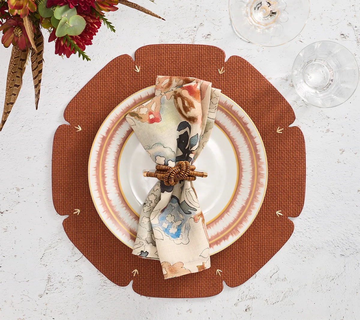 Divot Brown Placemat Detail 4 | Kim Seybert at Fig Linens and Home