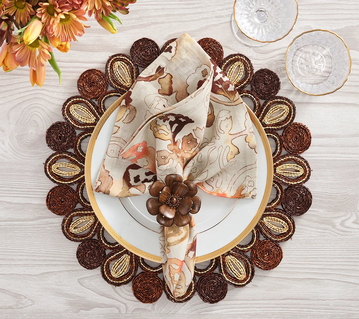 Marisol Brown/Natural Placemat Detail 4 | Kim Seybert at Fig Linens and Home