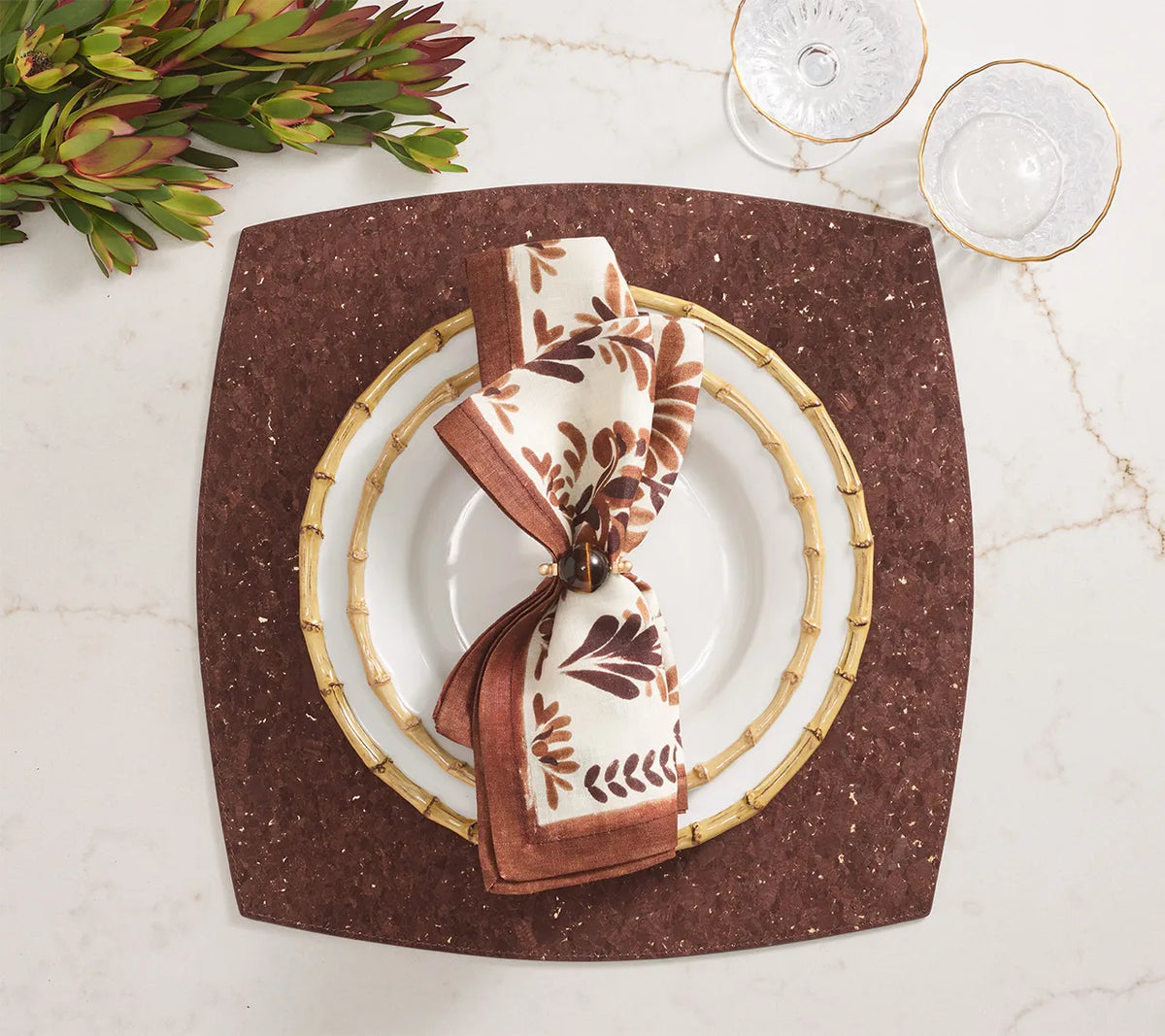 Whistler Brown/Gold Placemat Detail 3 | Kim Seybert at Fig Linens and Home