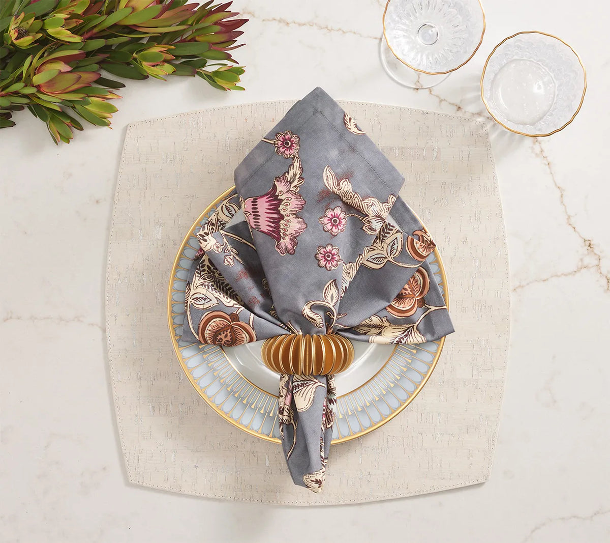 Whistler Gray/White Placemat Detail 2 | Kim Seybert at Fig Linens and Home