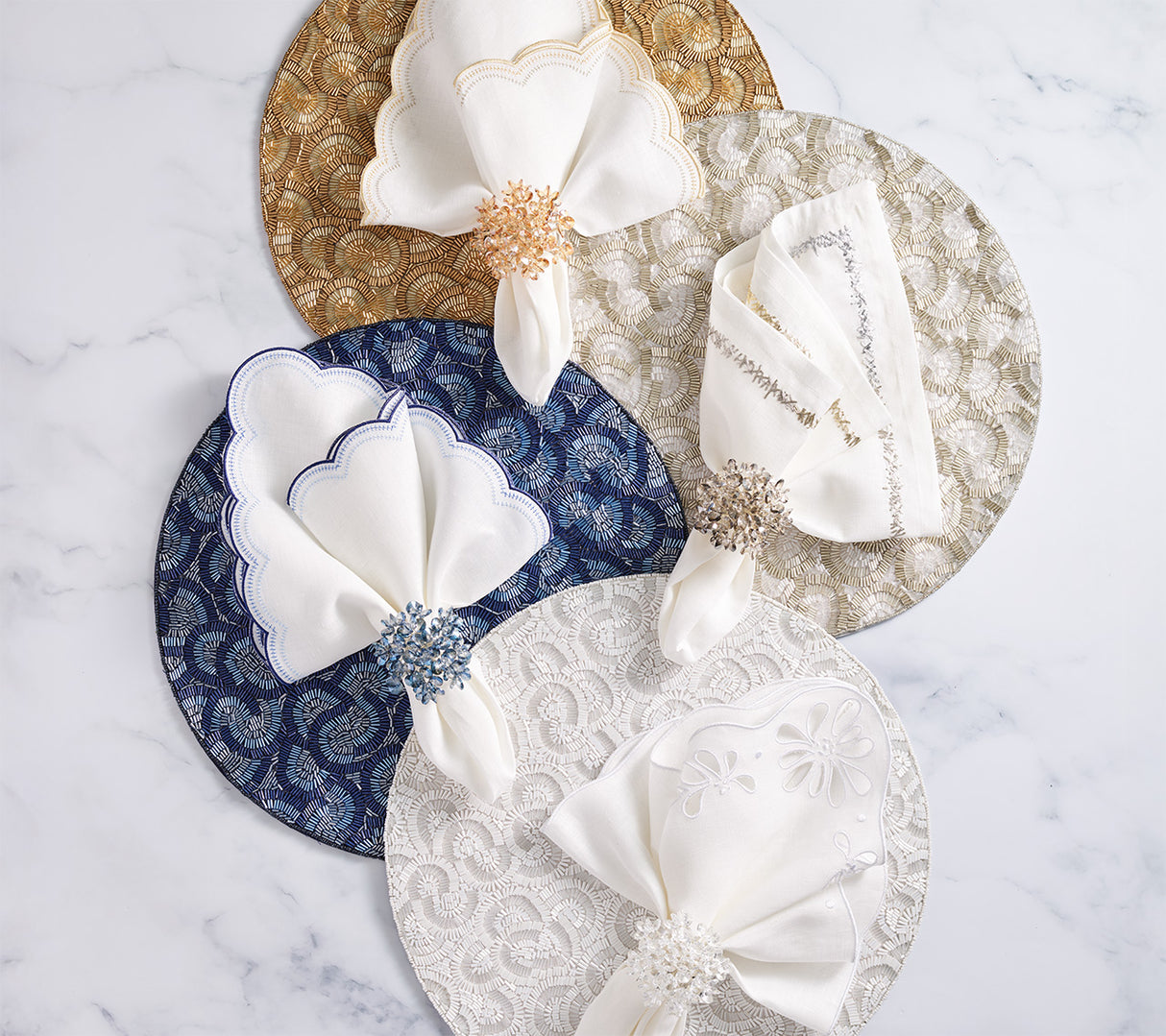 Lune Placemat in White, Set of 2 by Kim Seybert at Fig Linens and Home - View 3