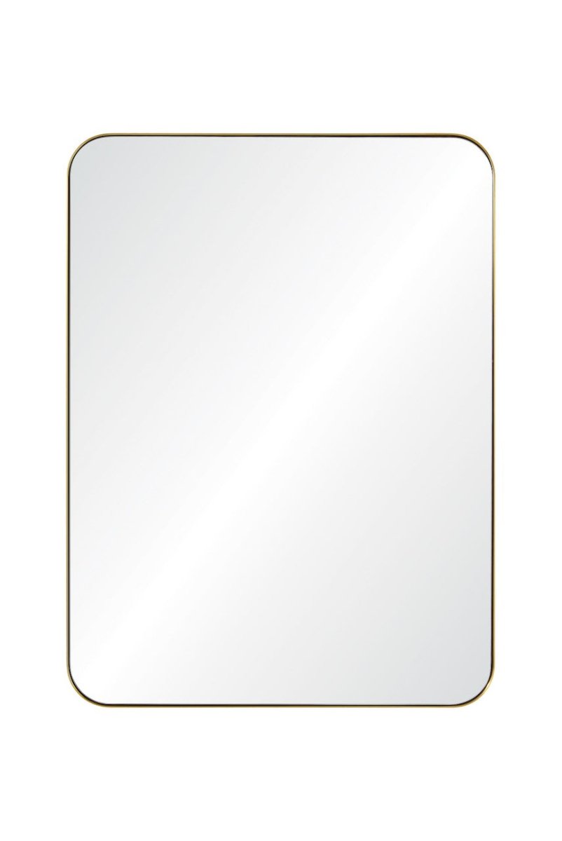 Brushed Brass Mirror by Mirror Home - 30" x 40" at Fig Linens and Home - Straight View