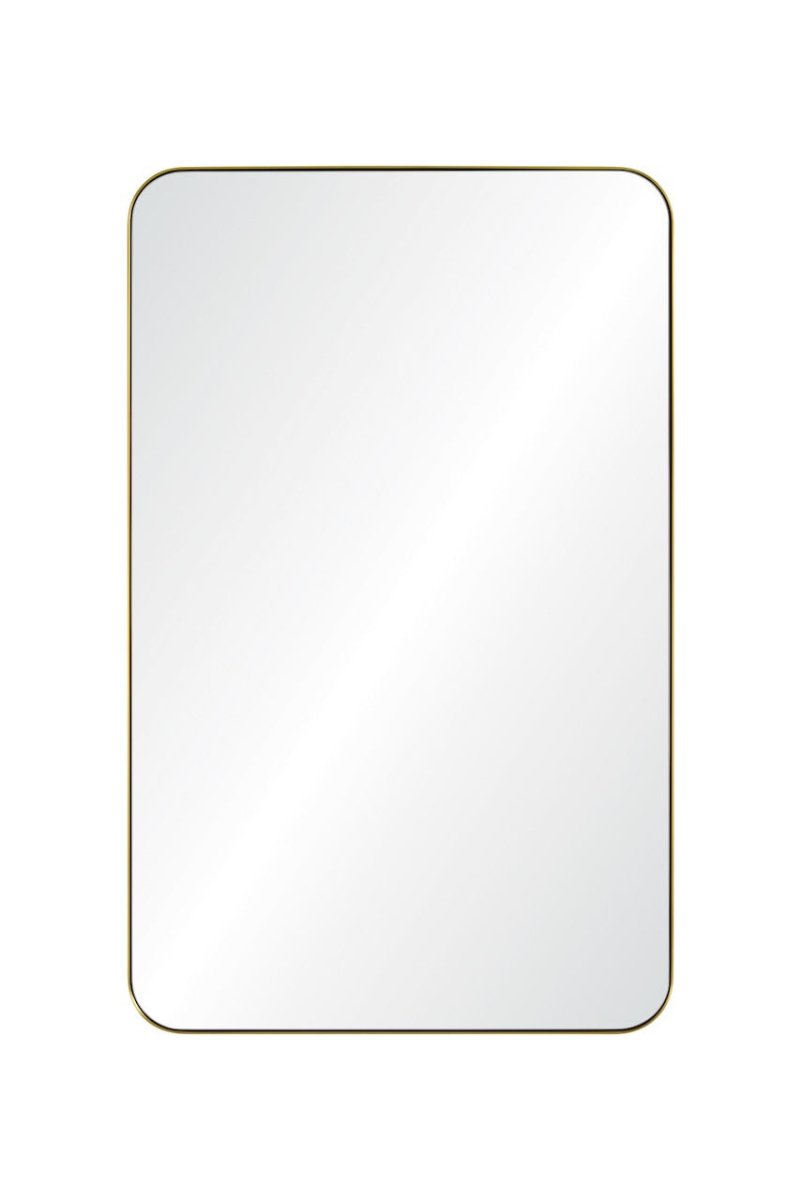 Brushed Brass Mirror by Mirror Home - 30" x 48" - Front View at Fig Linens and Home