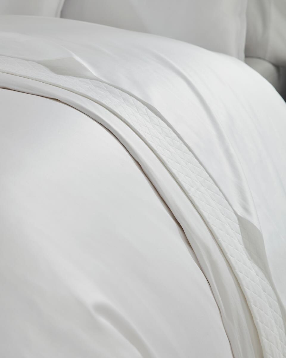 Sf Giza 45 Corto S White King Duvet Cover 106X92 | Sferra at Fig Linens and Home