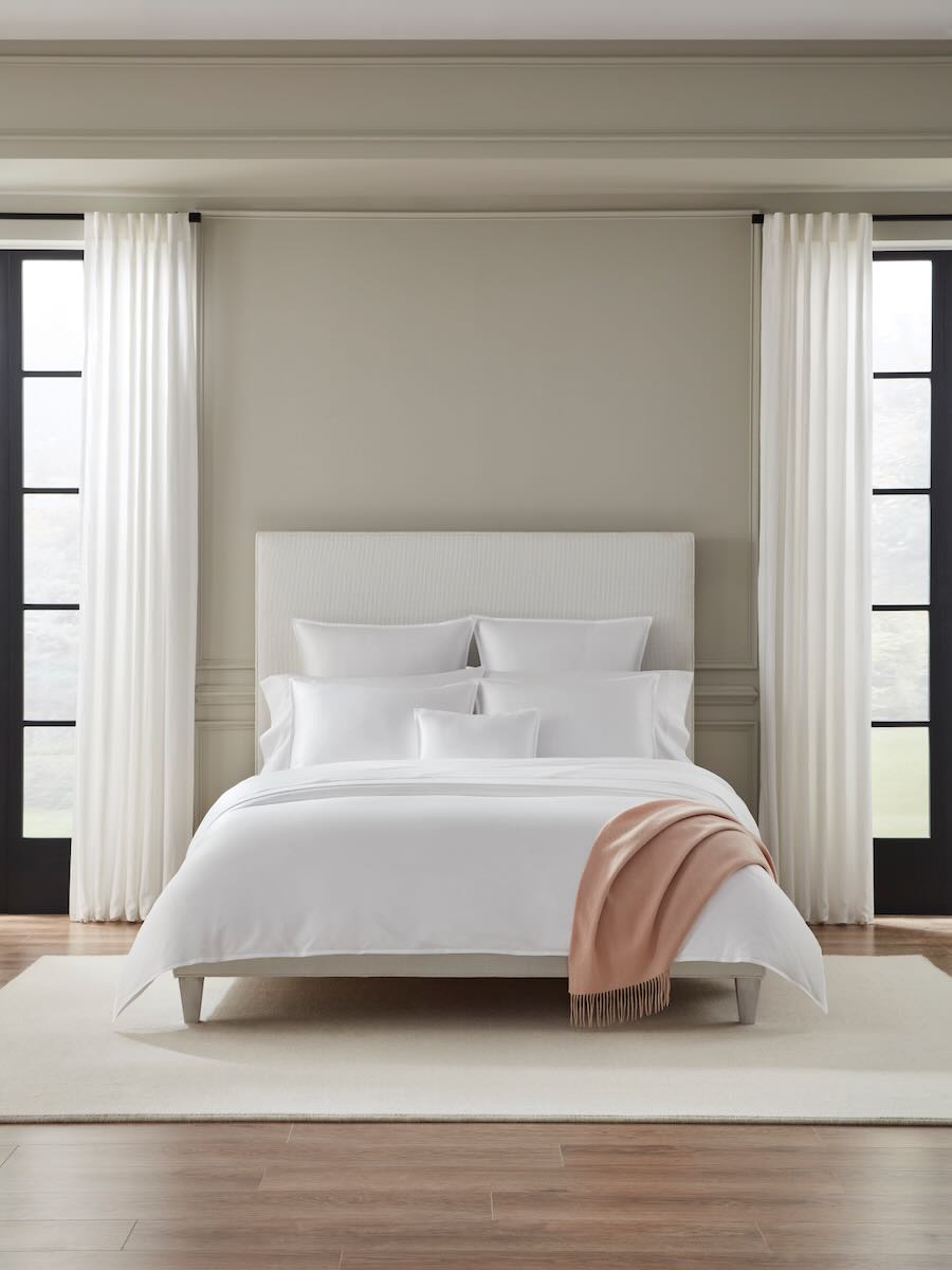 Sf Giza 45 Corto S White Queen Flat Sheet 96X114 | Sferra at Fig Linens and Home