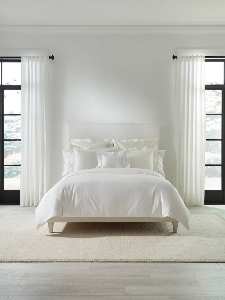 Sferra Linens - Diamante White Duvet Covers, Sheets, Shams