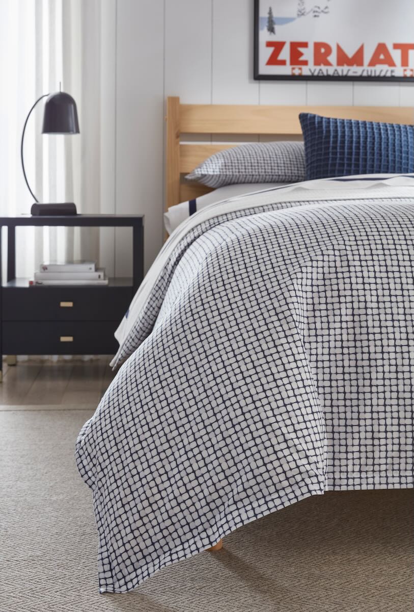 Caselle Navy Twin Duvet Cover 68X86 | Sferra at Fig Linens and Home