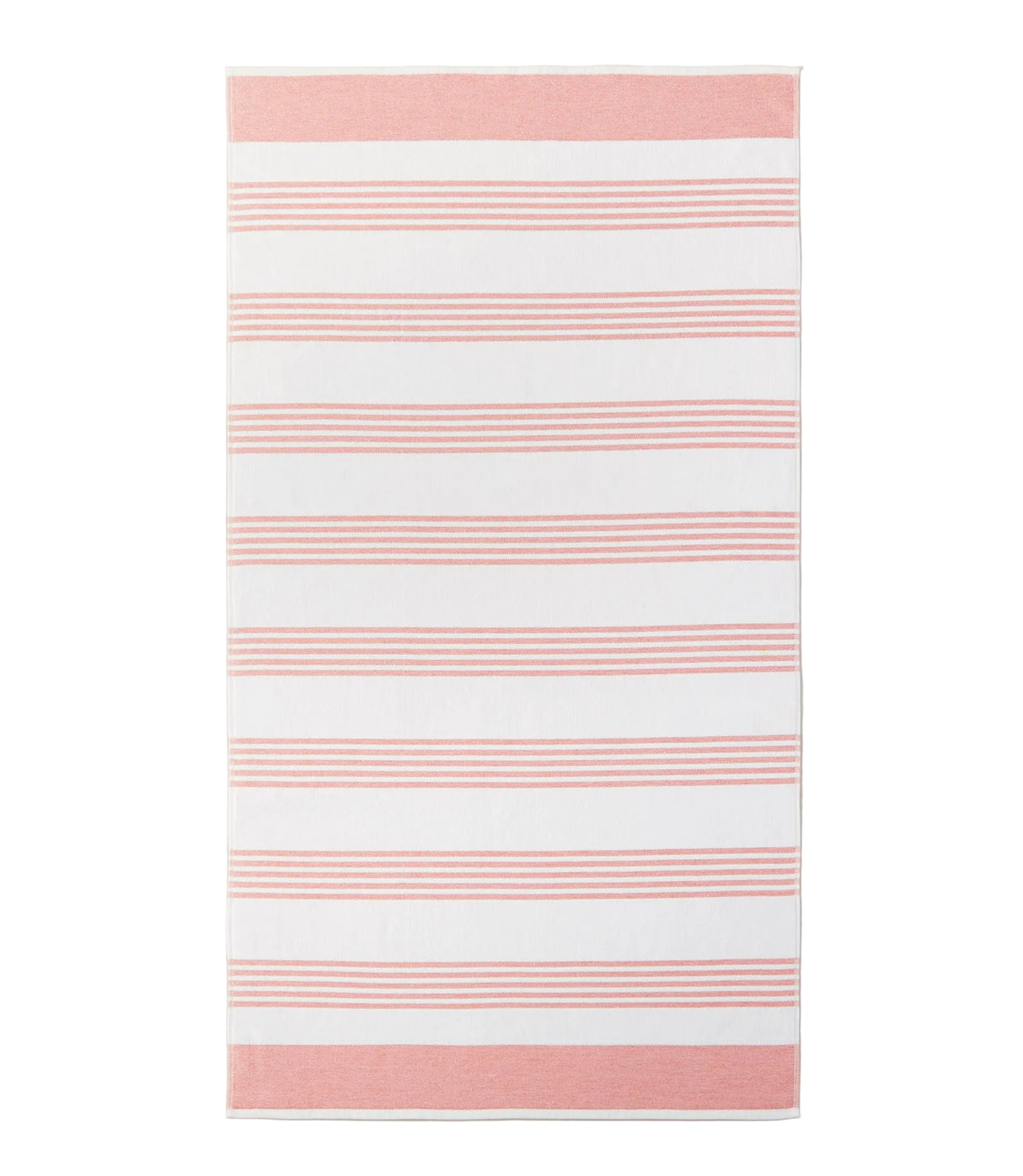 Coral Pool Towel - Open - Aegean Stripe Beach Towel by Peacock Alley at Fig Linens and Home