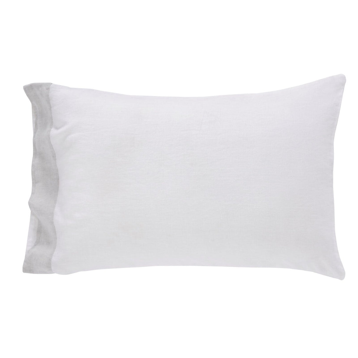 Kyoto European Linen Sheet Set by Orchids Lux Home White/ Mist Pillowcase