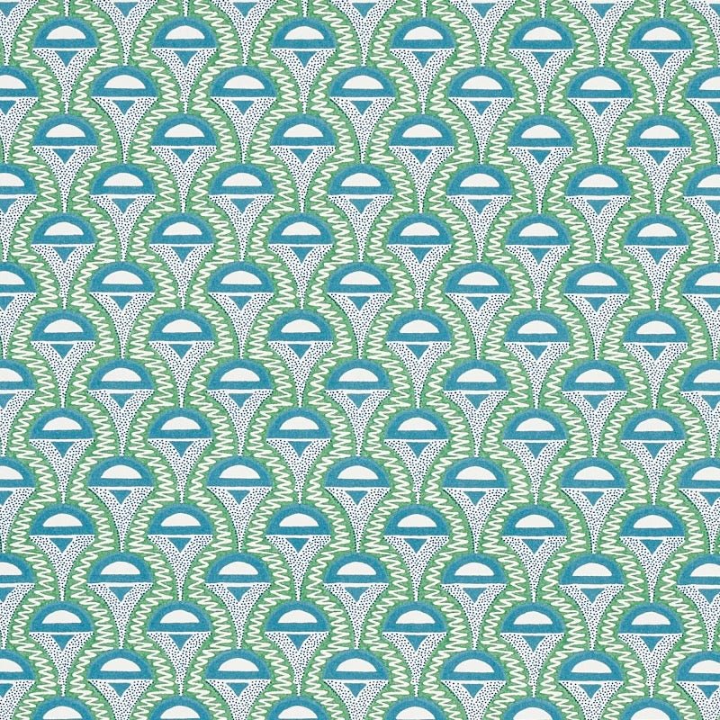 Fabric Swatch - Ryan Studio Abelino Green and Peacock Decorative Pillows at Fig Linens and Home