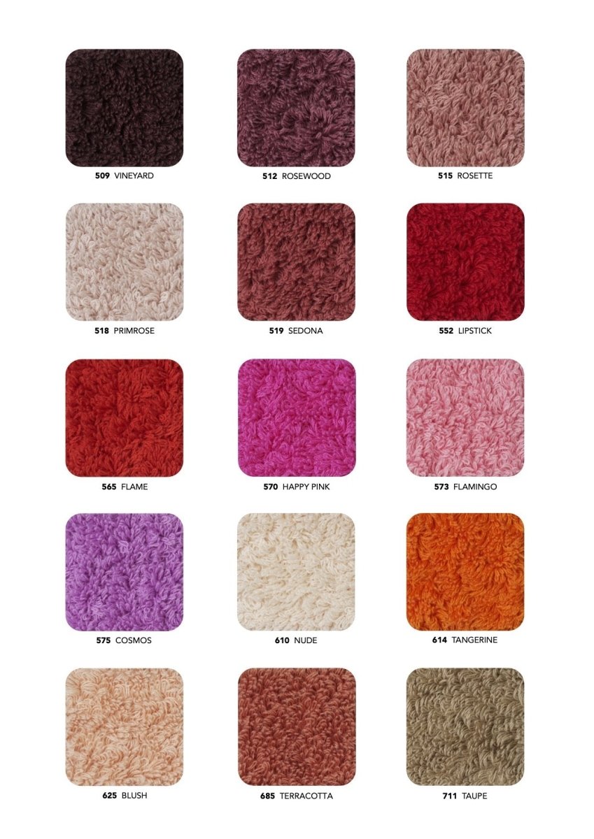 Fig Linens - Reversible Bath Rugs by Abyss & Habidecor - Color Chart - red/pink
