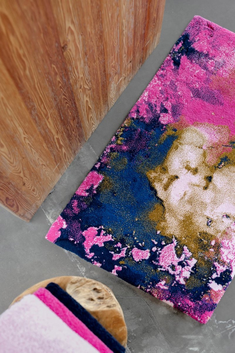 Baccara Happy Pink 570 Bath Rug by Abyss Habidecor | Limited Edition on Bathroom Floor