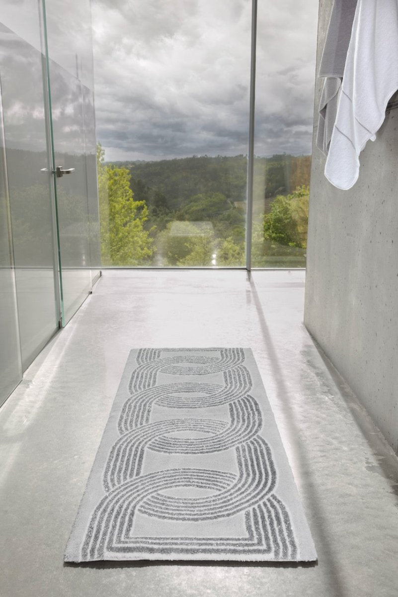 Deauville Long Runner Silver 900 Bath Rug by Abyss Habidecor | Limited Edition in Bathroom 1