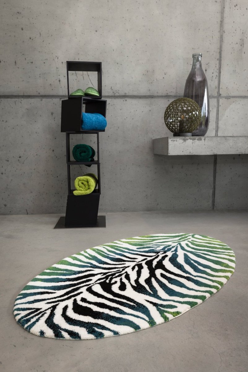 Habidecor Rug - Abyss Karoo Forest Green Rug 205 in Luxury Bathroom