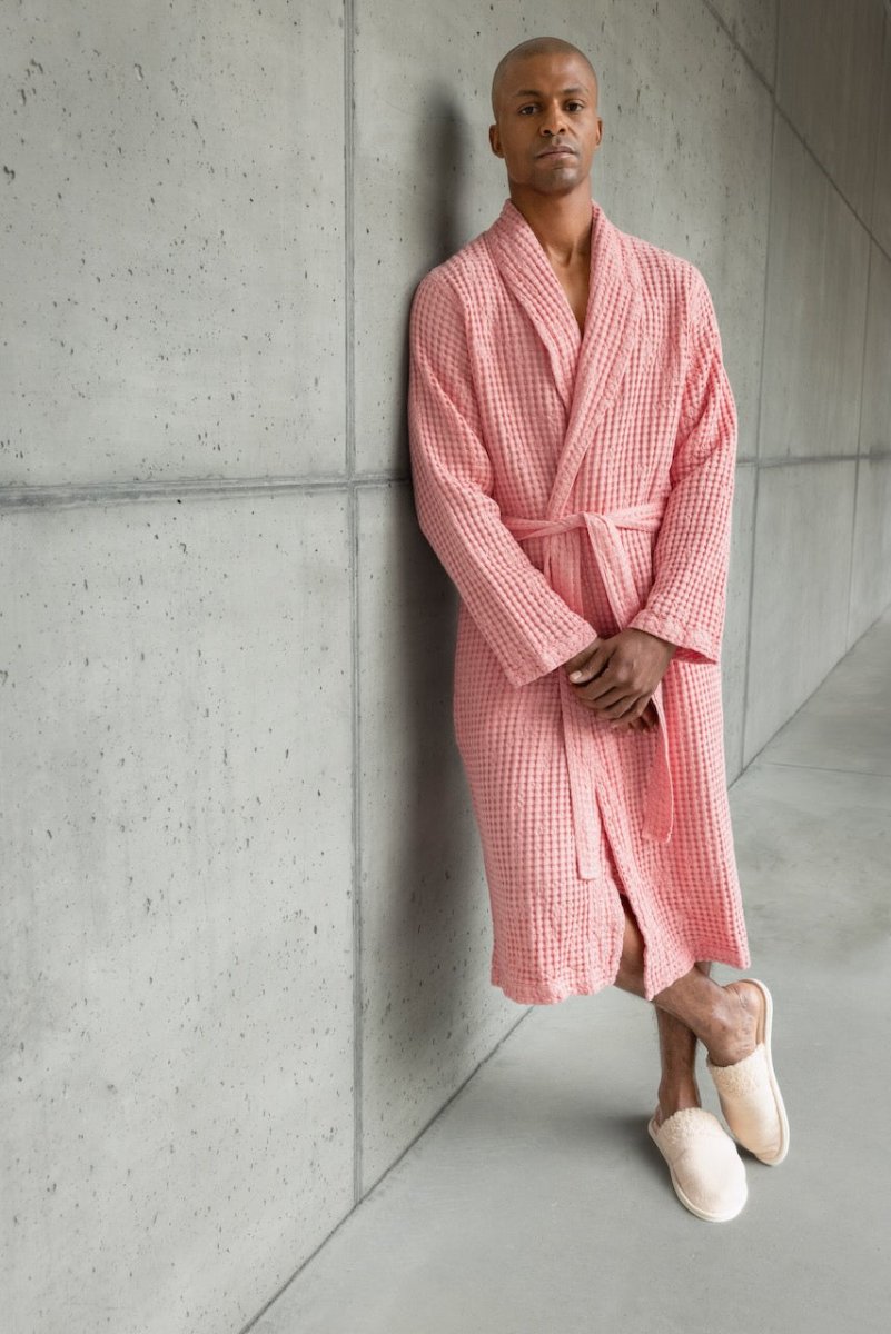 Pousada Waffle Robe - Abyss Bath Robe in Pousada lightweight Cotton - Lifestyle 3
