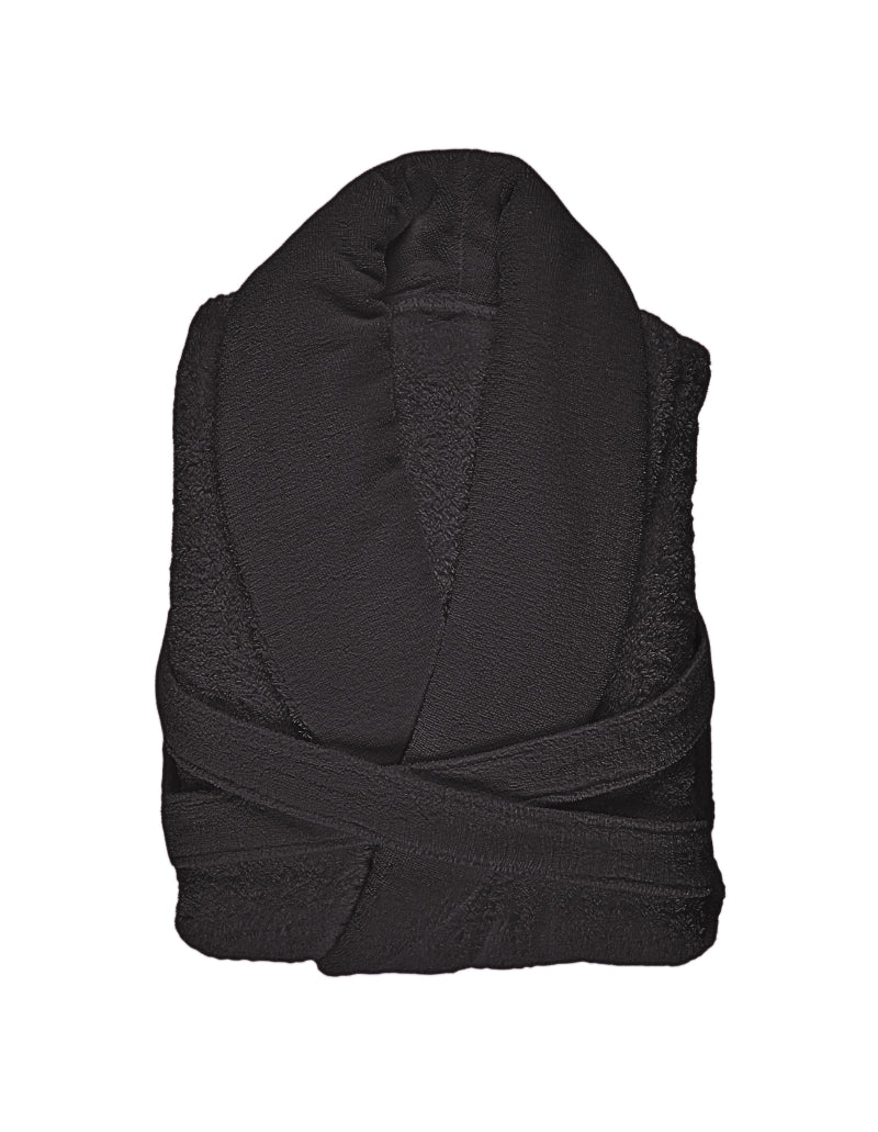 Bathrobe - Super Pile Volcan Black Robe Color 997 - Abyss Habidecor Giza Terrycloth Cotton