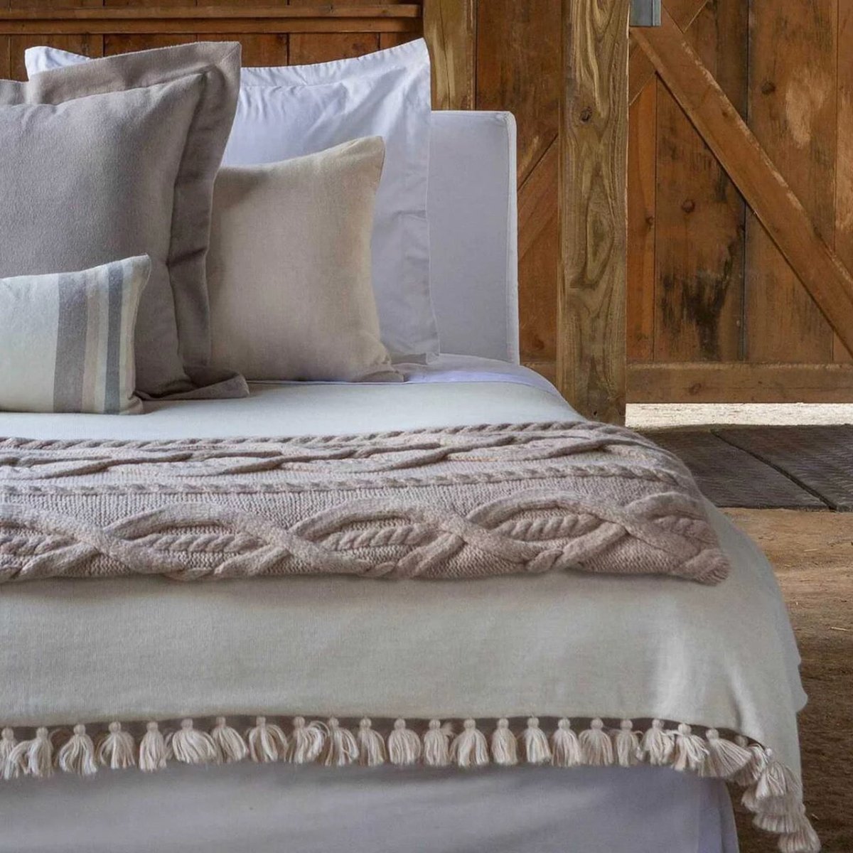 Alicia Adams Alpaca Buckley Throw in Beige - Lifestyle - Fig Linens and Home