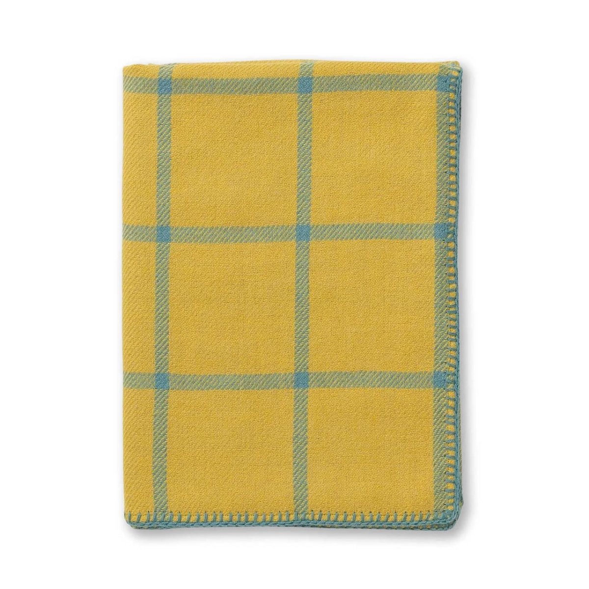 Alicia Adams Alpaca Alicia Adams Alpaca Graydon Throw in French Yellow and Teal - 51" x 71" Throw Blanket French Yellow and Teal at FIG LINENS AND HOME - 1