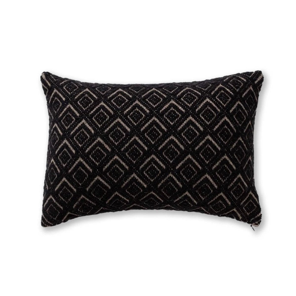 Throw Pillow - Alicia Adams Alpaca Mystic Lumbar Light Taupe and Black Pillows - Fig Linens and Home